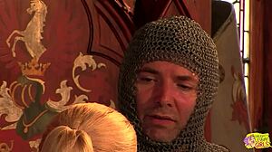 Wow! Blonde And Brunette Medieval Hotties Licking Pussies Outdoors!