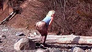 Fishnet Pantyhose Highlight Big Ass