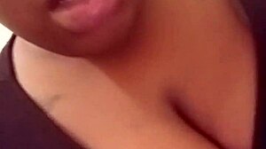 Ebony bbw performs teasing striptease and masturbation in blue film