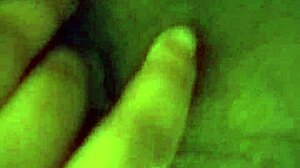 Ebony bbw performs teasing striptease and masturbation in blue film