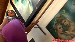 bigass babe sucking dildo in solo action, so hot