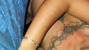 I saw this horny mexican whore getting fingered and sucking in the glory hole!