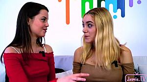 Nico fucks petite German teens in group casting with big tits kissing and monster cock threesome