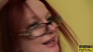 Redhead UK sub with big tits rides cock roughly in BDSM session