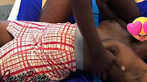 amateur couple enjoys breast massage session