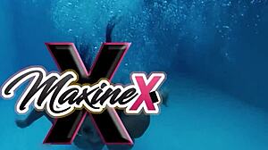 Sexy maxine x spreads her legs in college skirt, licking wet pussy