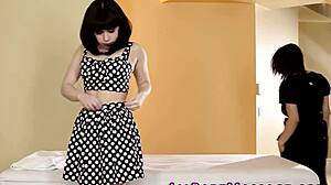 Lesbian babes eat pussy in group massage