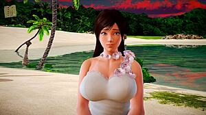 Morning sex in the kitchen with athletic young girl bent over big cock for sloppy pussy action.