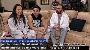 mia sucks dick and swallows huge load backstage