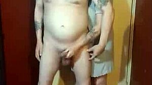 Girlfriend kelly humiliates me naked on cam while blindfolded, leading to my big cumshot.