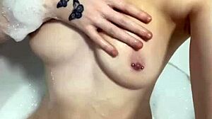 horny british coed masturbates in shower and squirts on webcam 😏