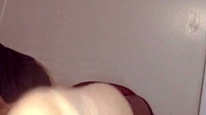 the guy starts digging deep into her wet pussy with his fingers and tongue making her moan loudly