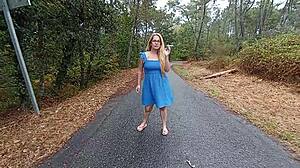 Masturbating publicly while smoking, feeling the thrill outdoors