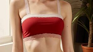 Eastern European Models Pose in Flowery Underwear and Barefoot