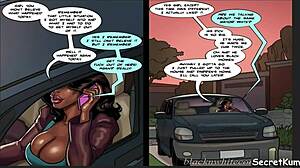 Cheating husband feels intense desire while brutally fucking sexy ebony maid in kitchen.