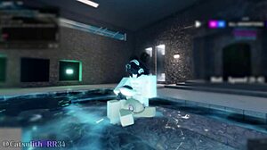 Shy girl pool rough fuck