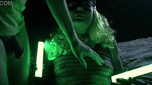 catwoman's depraved night with latex blowjob and cum on tits