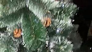 Step sister in Christmas costume offers her tits and holes as dirty talk gift!