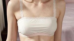 Eastern European Models Pose in Flowery Underwear and Barefoot