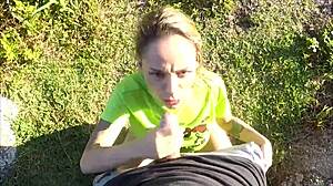 Blonde Barbara Alves Sucks Dick On Beach Trail