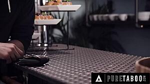 Secretary bella rolland cheats in office with boss fucking and cum on natural tits ass