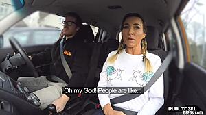 busty milf fucks doggystyle outdoors