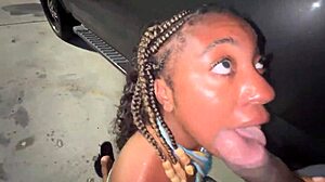 trucker married girl sucks dick in parking lot like truck stop slut