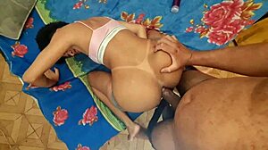 old lady roughs up young girl's ass