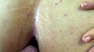 Why rip her clothes for outdoor anal creampie? Mexican teen babe gets assfucked close-up with cum on ass.