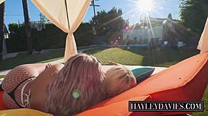 Gorgeous Blonde Stepsisters Hayley Davies Bent Over!