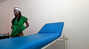 Sexy brunette milf rides boyfriend in massage parlor fully clothed as goblin woman for intense fucking