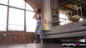 redhead all natural teen 18+ skye blue strips down with big tits piercing you gotta see 😍