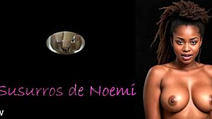 Black dildo handjob massage leads to shaved pussy orgasm, but sexy whispers reveal father-son taboo twist.