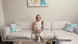 Inked luna shows pierced nipples and sucks dick!