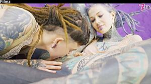 First Time Anal - Shy Goth Punk Teen 18+ Tries Anal Finger and Toys for Gaping Lick