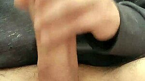 Masturbating huge cock outdoors to cum