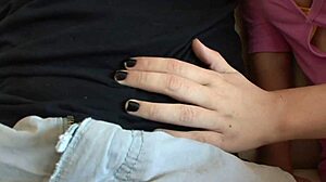 brunette milf in stockings bangs her young guy