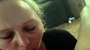 best blowjob ever from couple wife sloppy handjob milf blonde slut sexy