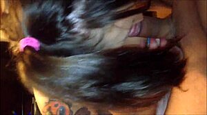 beautiful blue-eyed teen gives amateur blowjob