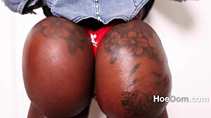 hey, how does this ebony queen handle that huge monster cock in the pleasure machine?