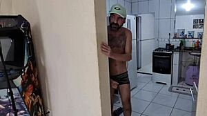 My stepsister studies without panties, creating a taboo atmosphere