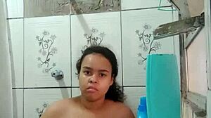 Hot Latina Brunette Pornstar Taking Bath, Exposing Her Wet Pussy And Big Ass!