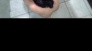 big tits wife gags in shower with natural feet