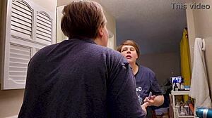 clara crisp, the tall chubby milf bbw with hairy fat body, gets ready solo for giantess fetish video behind the scenes