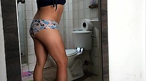 Boss's Stepdaughter Records Undressing In Bathroom With Big Tits And Ass