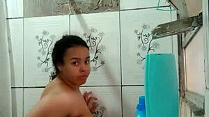 Hot Latina Brunette Pornstar Taking Bath, Exposing Her Wet Pussy And Big Ass!