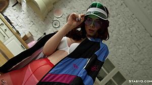 sexy russian redhead ingaq evokes deep longing with teasing lingerie display