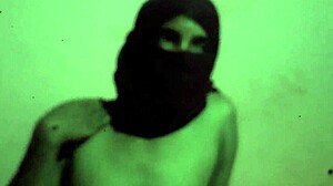 sexy latina amateur arches in doggy style, revealing huge natural tits and small body.