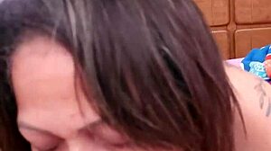 Hot latina milf teacher gives dirty talk blowjob to her student