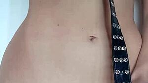 Self Punishment With A Belt Lightly